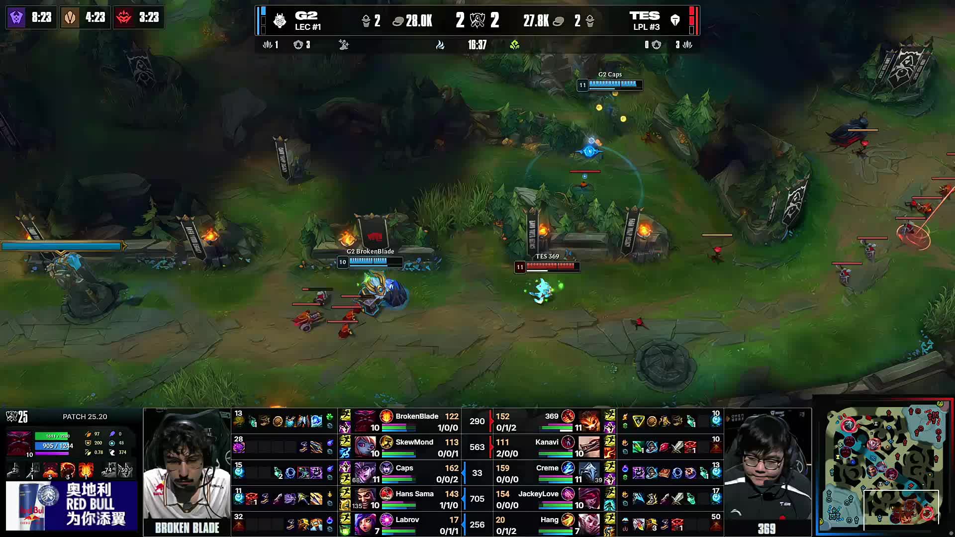 明天的首发阵容： Weibo Gaming 与 Ultra Prime 的第二场比赛，赛前SOLO Xiaohu 对阵1Jiang